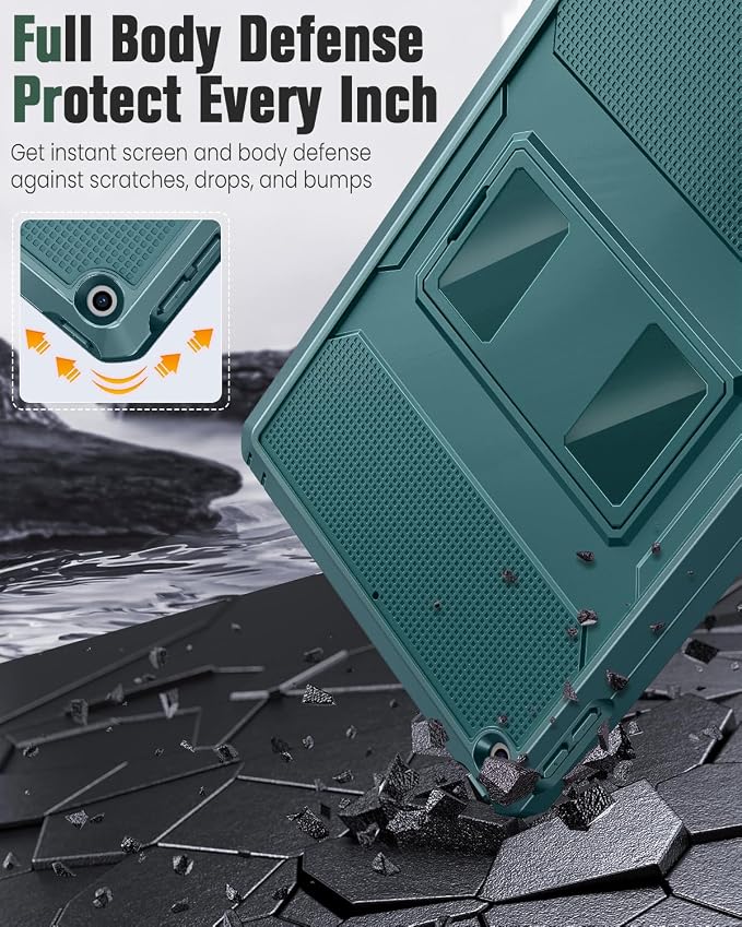 MoKo Shockproof Case Fit 2018/2017 iPad 9.7 6th/5th Generation Black | Heavy Duty Shockproof Full Body Rugged Hybrid Cover with Built-in Screen Protector for Apple iPad 9.7 Inch 2018/2017
