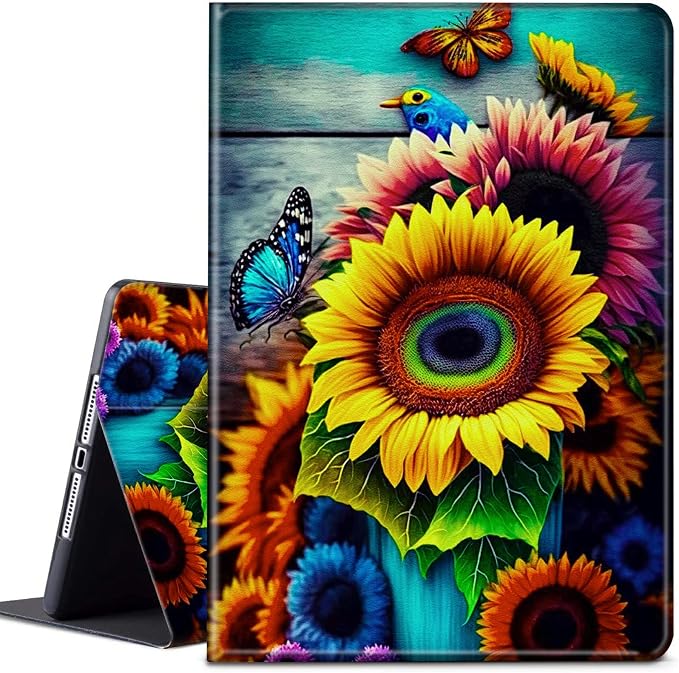 Case for Samsung Galaxy Tab A9 Plus 2023/A11 Plus 2025 11 inch Lightweight Protective PU Leather Smart Stand Cover with Auto Wake Sleep Tablet Case Cover - American Flag &amp Fish