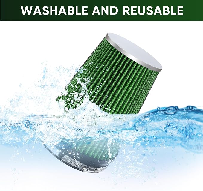 6" 152mm Cold Air Intake Filter Clamp-On Replacement High Flow Inlet Air Filter