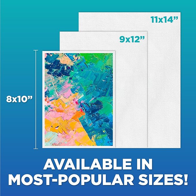 Horizon Group USA Painting Panel Canvas Boards, 9" x 12", Pack of 12