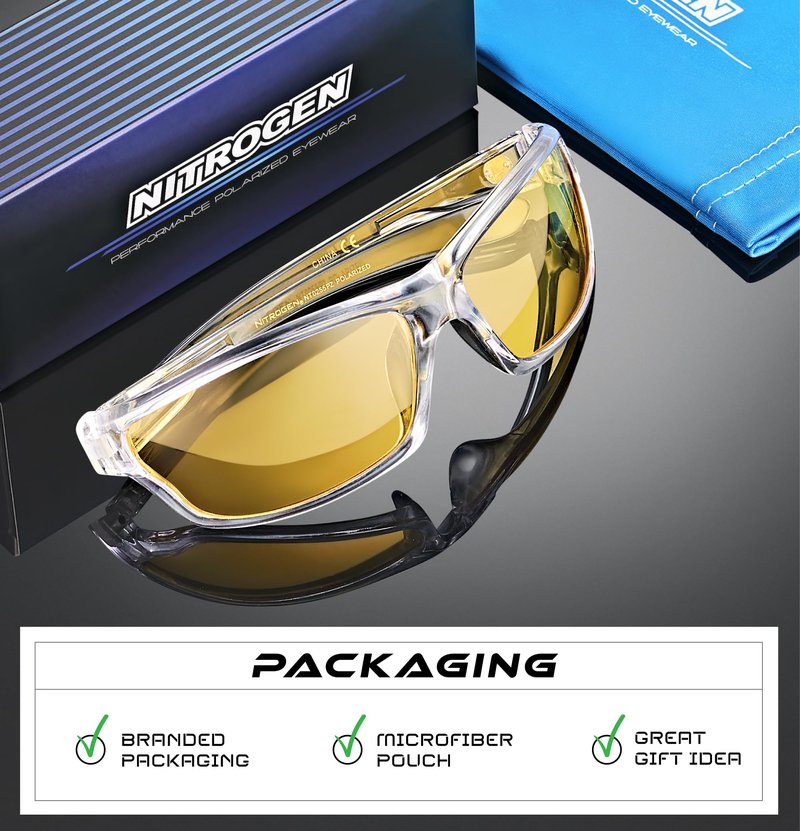 Nitrogen Polarized Wrap Around Sport Sunglasses for Men Women UV400 Driving Fishing Running Sun Glasses