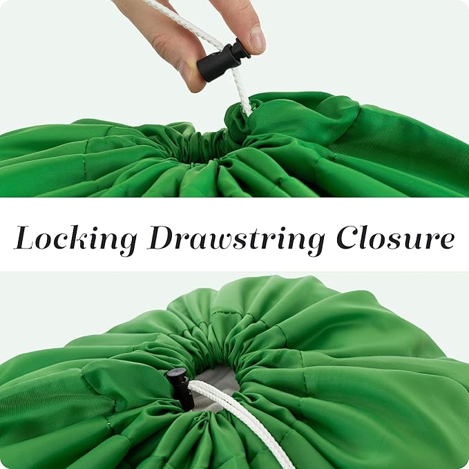 Nylon XL Laundry Bag - Locking Drawstring Closure, Machine Washable, These Large Bags Will Fit a Laundry Basket and Strong Enough to Carry up to Two Loads of Clothes (Green | 22" x 32")