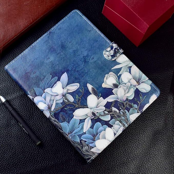 Universal 7 Inch Tablet Case Techcircle Ultra Slim Lightweight PU Leather Stand Folio Flip Wallet Protective Shell Case [Card Slots] [Magnetic Closure] for All 7 Android Tablet PC Cherry Blossom