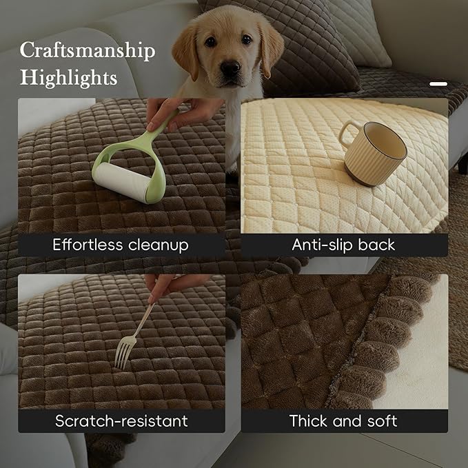 Couch Covers for 3 Cushion Couch Sofa Pet Friendly,Non-Slip Sofa Cover Washable