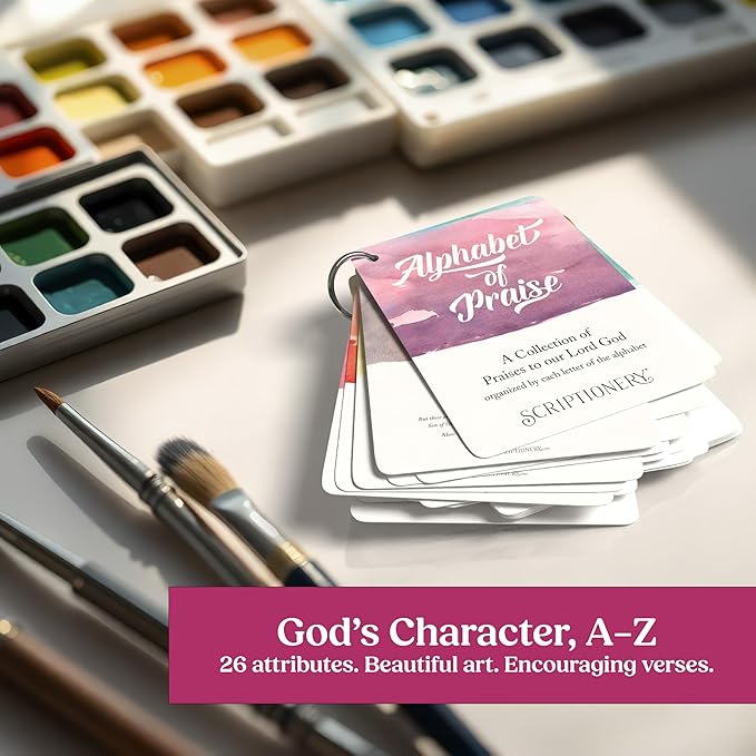 Alphabet of Praise Bible Verse Cards | Scripture Prayer Cards for Women - Character and Attributes of God | Daily Devotional, Meditation and Memory Flashcards, Christian Gifts by Scriptionery