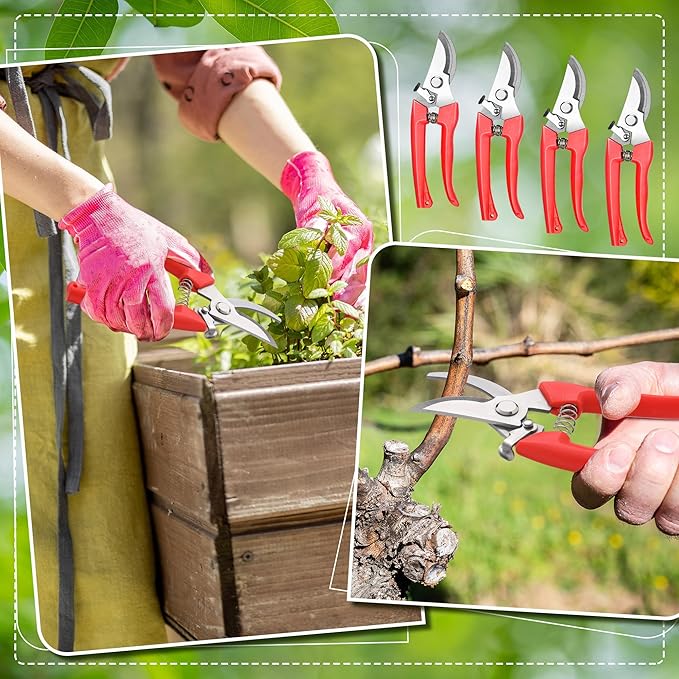 Chumia 30 Garden Flower Shears Pruning Scissors Heavy Duty Plant Scissors Trimming Garden Clippers Hand Tree Pruner for Yard Gardening Plants Hedge Flower Tree Cutting Secateurs (Orange)