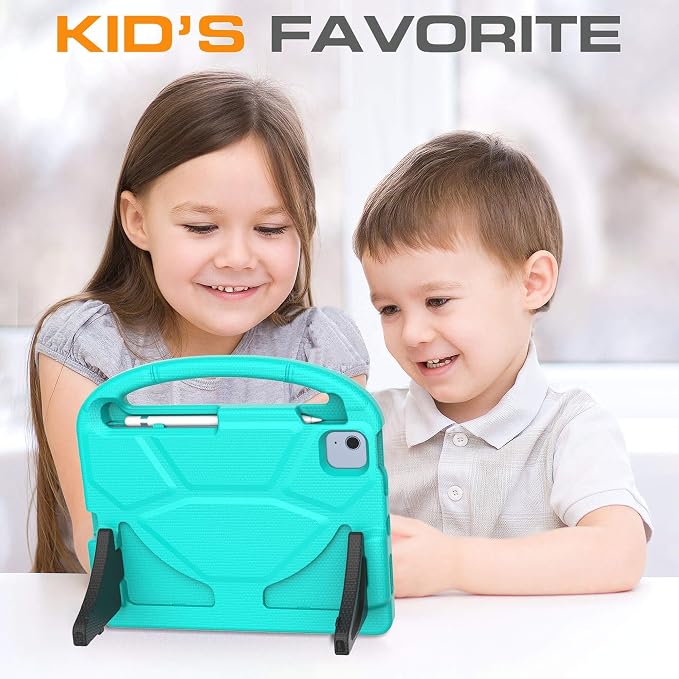 Kids Case for iPad (A16) 11th Generation 11 Inch 2025/iPad 10th Generation 10.9 Inch 2022 with Screen Protector and Pencil Holder Shockproof Handle Stand Cover for iPad 11/10 Gen Blue