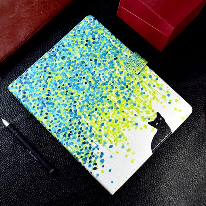 Universal 7 Inch Tablet Case Techcircle Ultra Slim Lightweight PU Leather Stand Folio Flip Wallet Protective Shell Case [Card Slots] [Magnetic Closure] for All 7 Android Tablet PC Cherry Blossom