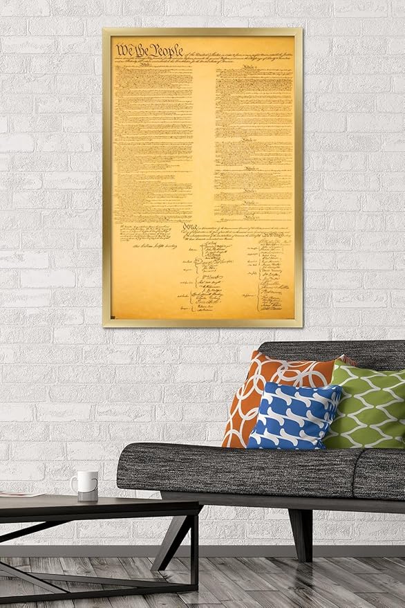 Trends International The Constitution Wall Poster, 22.375" x 34", Gold Framed Version