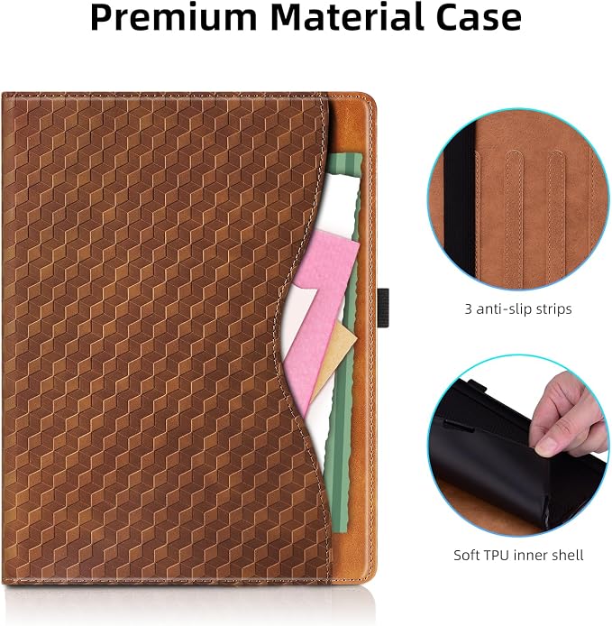 Case for iPad 9th 8th 7th Generation (2021/2020/2019) 10.2 InchiPad Air 3rd Generation PU Leather Cover Multi-Angle Viewing Stand with Card Pocket for ipad 9th Generation CaseBlack