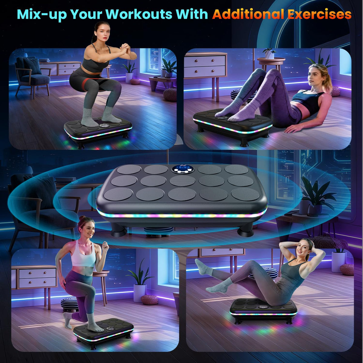 AXV Vibration Plate Fitness Platform Exercise Machine Vibrating Shaking Full Body Shaker Workout Vibrate Stand Shake Board Sport for Weight Loss Fat Burner for Gym Home Office