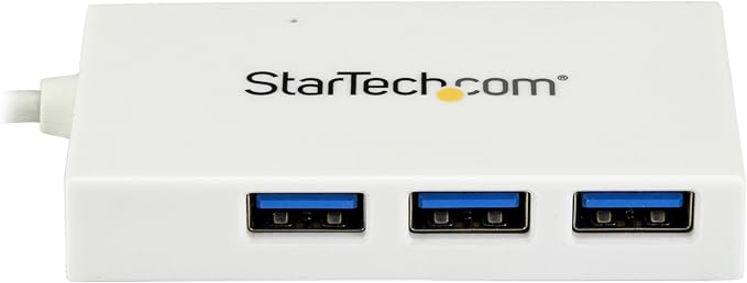 StarTech.com 4-Port USB 3.0 Hub - Powered USB 3.0 Hub - USB-C to 1x USB-C and 3X USB-A Adapter - USB 3.0 (5Gbps) - USB-C Port Expander - White, TAA (HB30C3A1CFB)