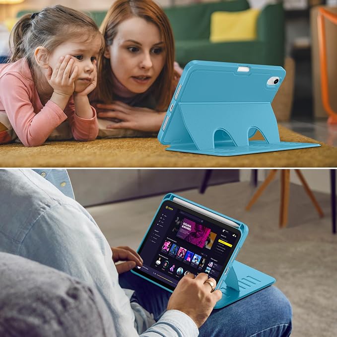 VIKESI Case for iPad mini 7 (A17 Pro) and iPad mini 6Multiple Angles Magnetic Stand CoverShockproof Soft BackPencil Holderand Auto Sleep/WakeBlack
