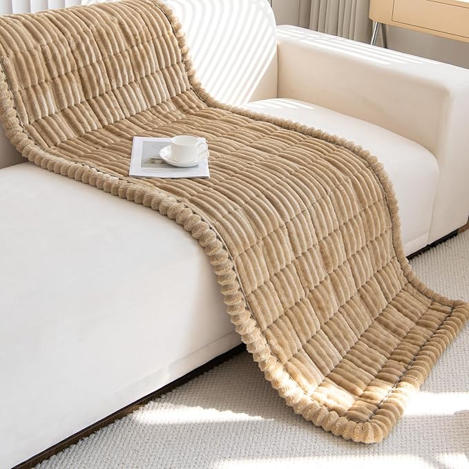 Non Slip Fuzzy Pet Couch Covers for Sofa, Washable Couch Cushion Covers for Dogs(Brown 70 x120cm)