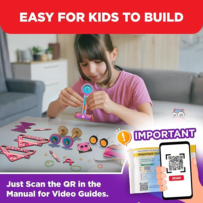 Doctor Jupiter Girls’ Ultimate Engineering Kit for Ages 8+ | Build Your Own Catapult, Race Car & Scribbling Robot | Birthday Gift Ideas for Girls 8-9-10-11-12 Year Olds | STEM Kit, Educational Toys