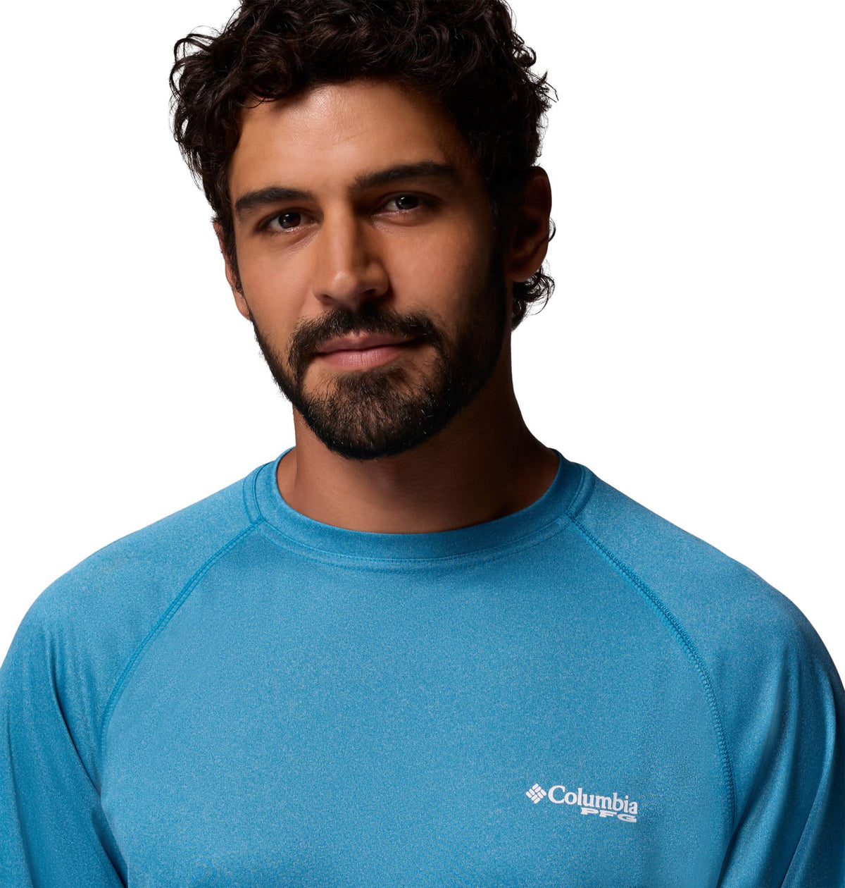 Columbia Men's PFG Terminal Tackle Long Sleeve Fishing Shirt, Blue Echo Heather/White Logo, 3X Tall