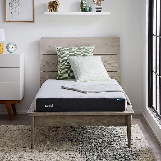 Lucid 6 Inch Memory Foam Mattress - Firm Feel - Gel Infusion - Memory Foam Infused with Bamboo Charcoal - Breathable - CertiPur Certified - Full