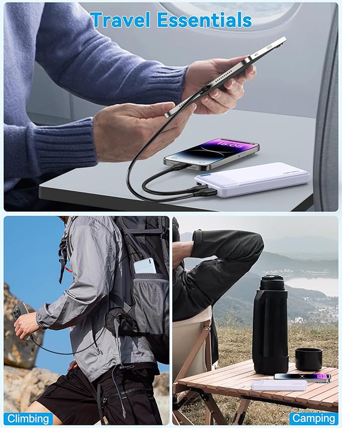 AsperX 2-Pack 10000mAh USB C Output Portable Charger Power Bank Fast Charging, Portable Phone Charger External Battery Pack for iPhone, Android, Google LG and Heated Vest