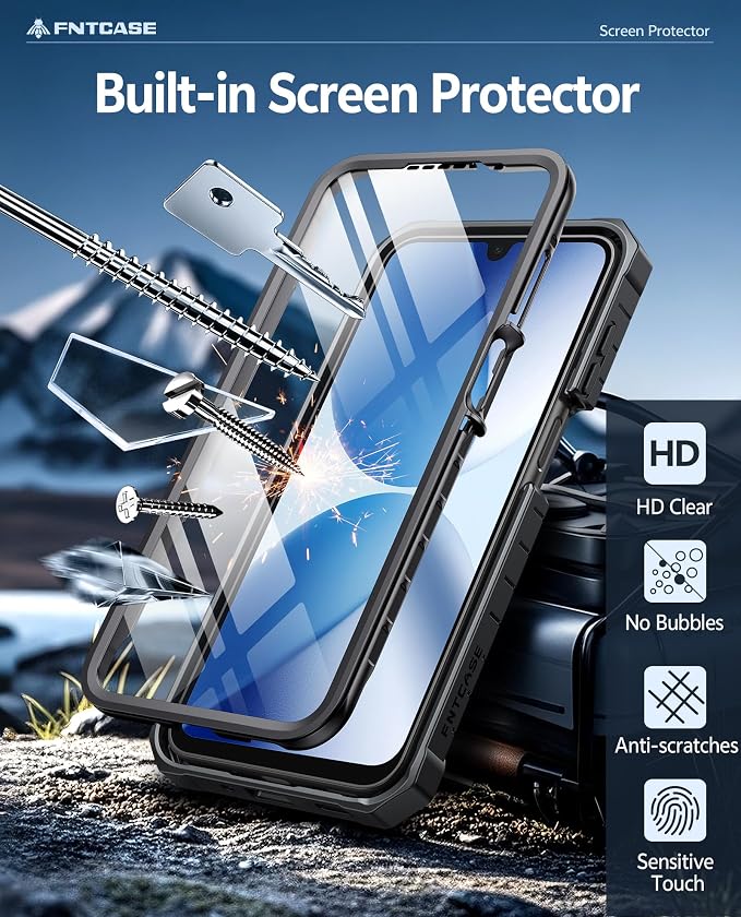 FNTCASE for 11 Pro XL Case Rugged Kickstand 2 Front Frames Black | Built-in Screen Protector 20FT Military-Grade Drop Protection Rugged Heavy Duty Shockproof Full Body Protective Cover