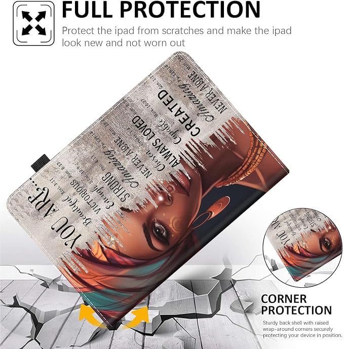 Case for Amazon Fire Max 11 Tablet (13th Generation 2023 Release) Multi-Angle Smart Stand Cover Auto Sleep/Wake for Fire 11 Max Tablet，African American Women Inspirational Quotes
