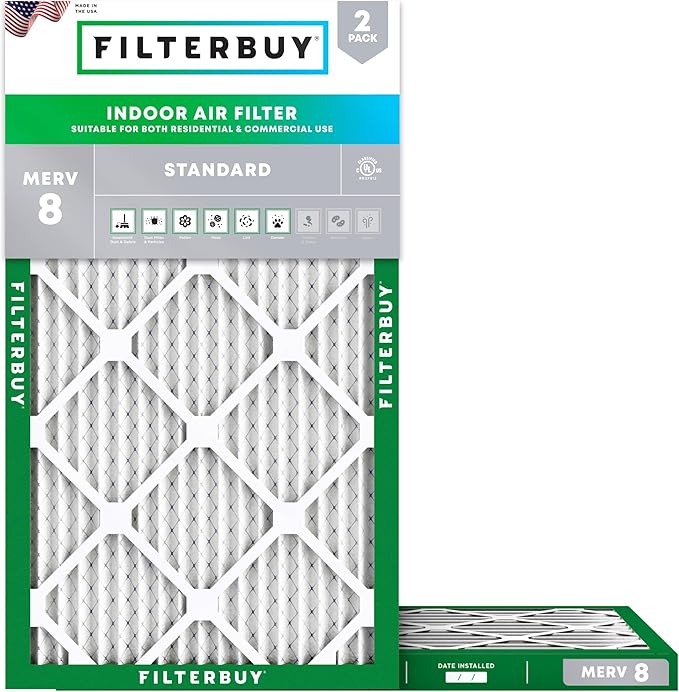 Filterbuy 11.25x23.25x1 Air Filter MERV 8 Essential Dust & Allergy Defense