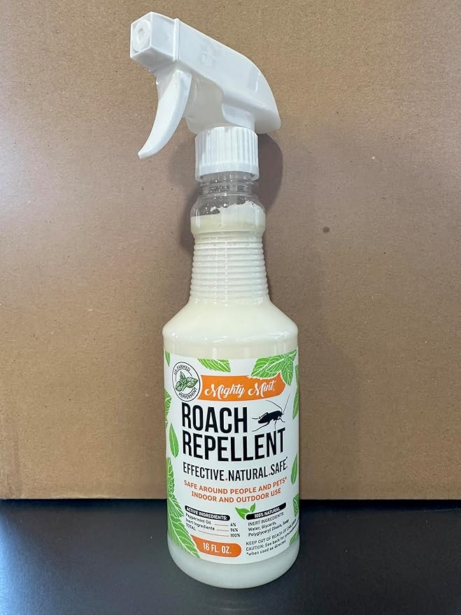 Mighty Mint Peppermint Oil Roach Repellent Spray – Natural Cockroach Killer for Indoor & Outdoor Use – Plant-Based Insect & Pest Control – 16 oz (Pack of 2)