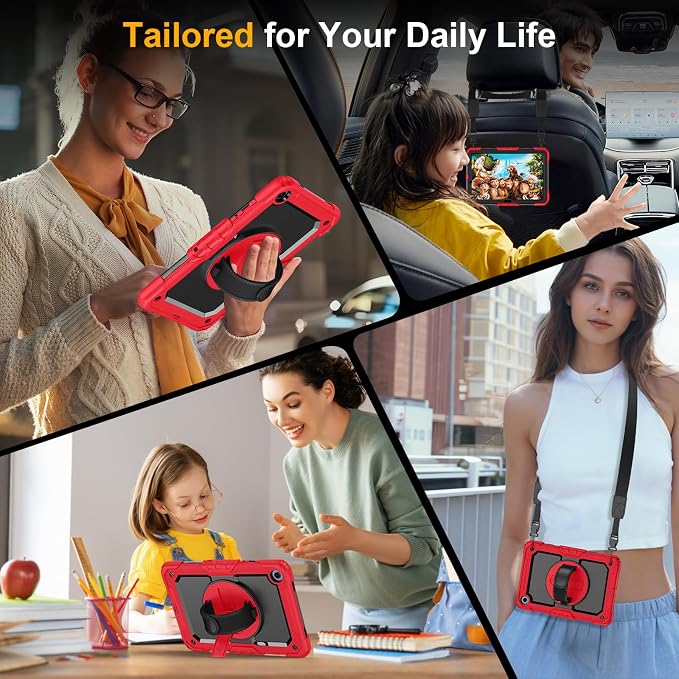 Case for Samsung Galaxy Tab A11+ Plus 11 Inch Ubearkk for Galaxy Tab A9+ Plus Case Full-Body Drop Protection Cover with Screen Protector 360° Rotating Stand and Hand/Shoulder StrapBrightblue