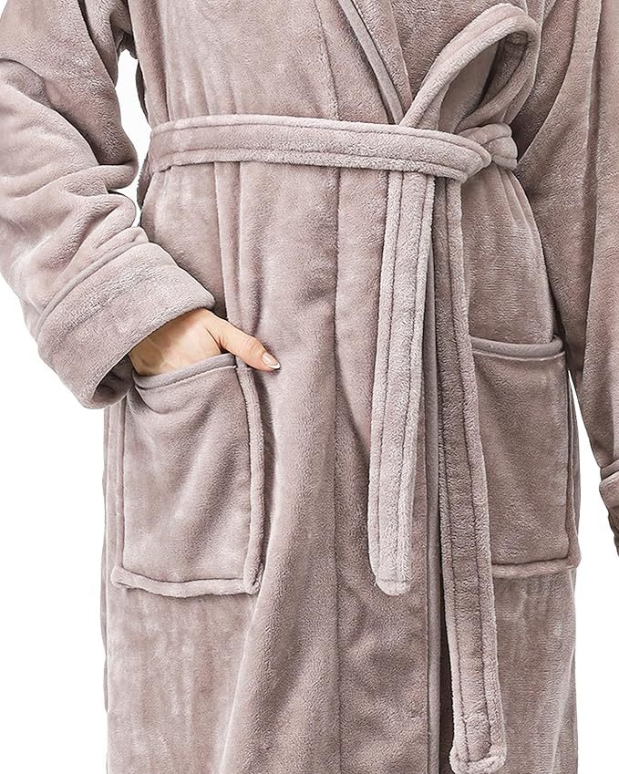 NY Threads Premium Womens Robe, Plush Fleece Long Bath Robe for Women, Fluffy Soft Women's Bathrobe
