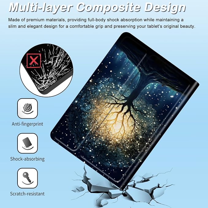 for 6 Kindle 2024 and 2022 (11th Generation) Case Slim Lightweight Smart Cover Case with Auto-Wake/Sleep for Kindle 2024Beach Starfish