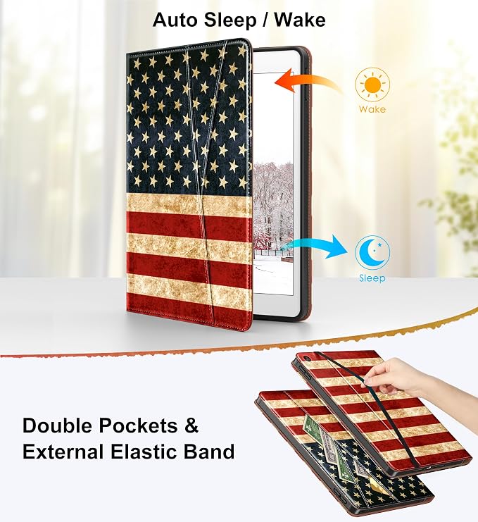 DTTO for iPad 9th/8th/7th Gen Case 10.2 Inch (2021/2020/2019) Brown | 360 Degree Rotating Premium Faux Leather Folio Stand Cover with Pencil Holder Auto Sleep/Wake Multiple Angles Hand Strap