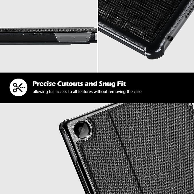 ProCase Shockproof Stand Case for Lenovo Tab M10 Plus 3rd Gen 10.6 Black | Shockproof Folio Cover Adjustable Stand Delivers Secure Protection Hands-Free Viewing Experience