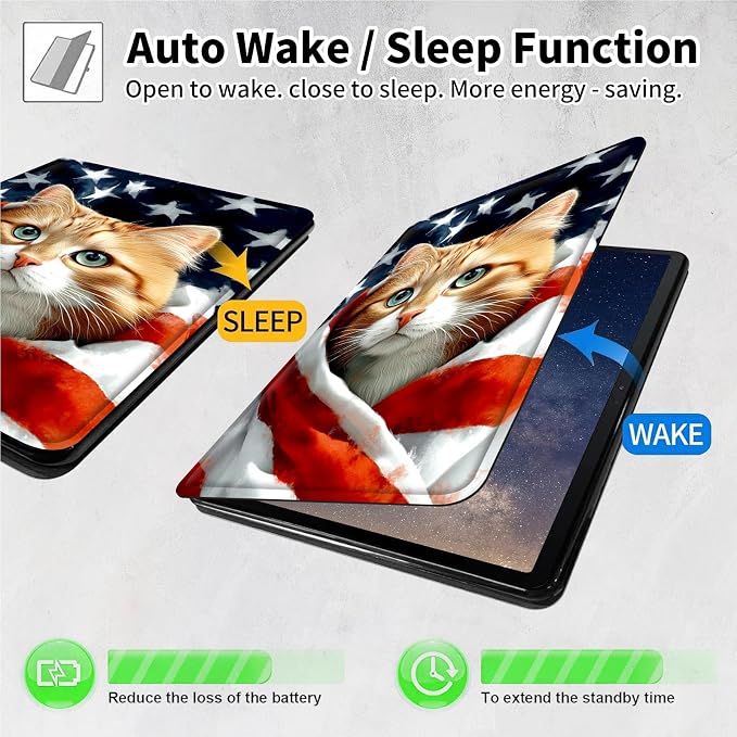 for Samsung Galaxy Tab A9 Plus Case 11 Inch 2024 2023 (SM-X210/X216/X218)360 Degree Rotating Smart Cover Case with Auto Sleep/Wake-Beautiful Highland Cow