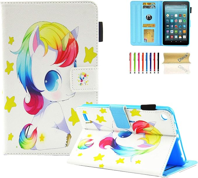Case for Kindle Fire 7 TabletDteck Full Protective Flip Adjustable Stand Auto Wake/Sleep Smart Cover with Pencil Holder for Kindle Fire 7 Tablet 9th/7th/5th Generation 2019/2017/2015 ReleaseKing Dog