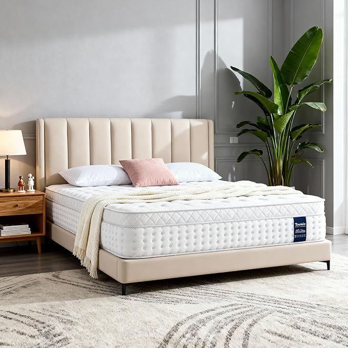 14 Inch Twin XL Mattress, Plush Hybrid Mattresses with Gel Memory Foam in a Box, Individual Pocket Springs for Pressure Relief & Motion Isolation, CertiPUR-US Certified,100-Night Trial