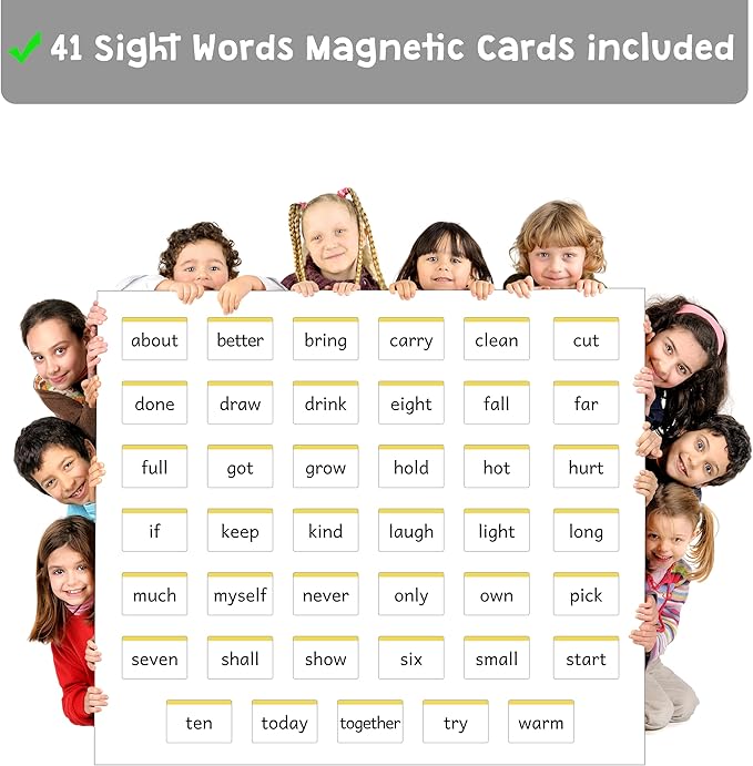3rd Grade Sight Words Magnetic Flash Cards(Third Grade) - 41 Sturdy Large Dolch Cards for Literacy of Beginning Readers, Homeschool, Teachers and ESL