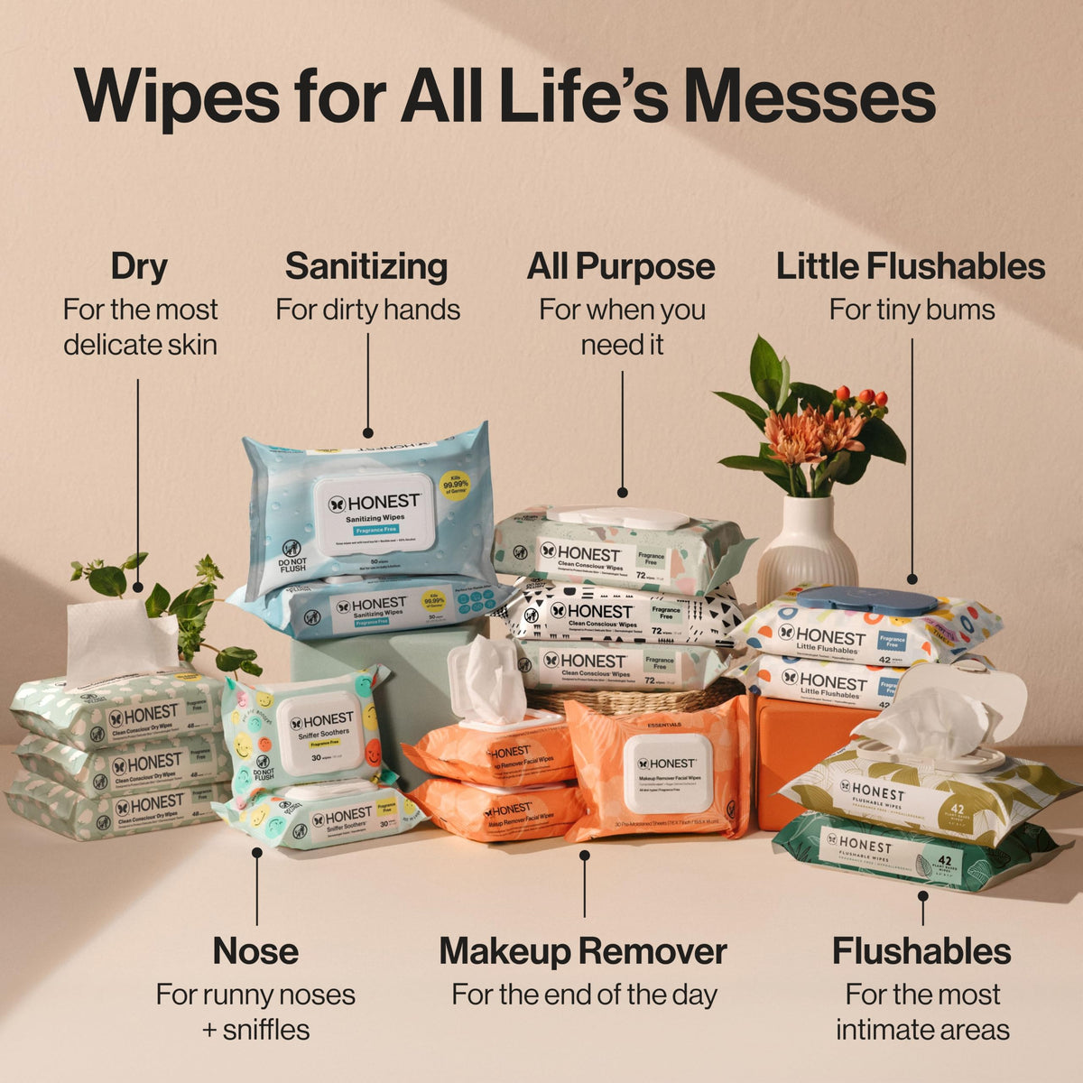 The Honest Company Multi-Use Baby Wipes, Pattern Play, 720 Count