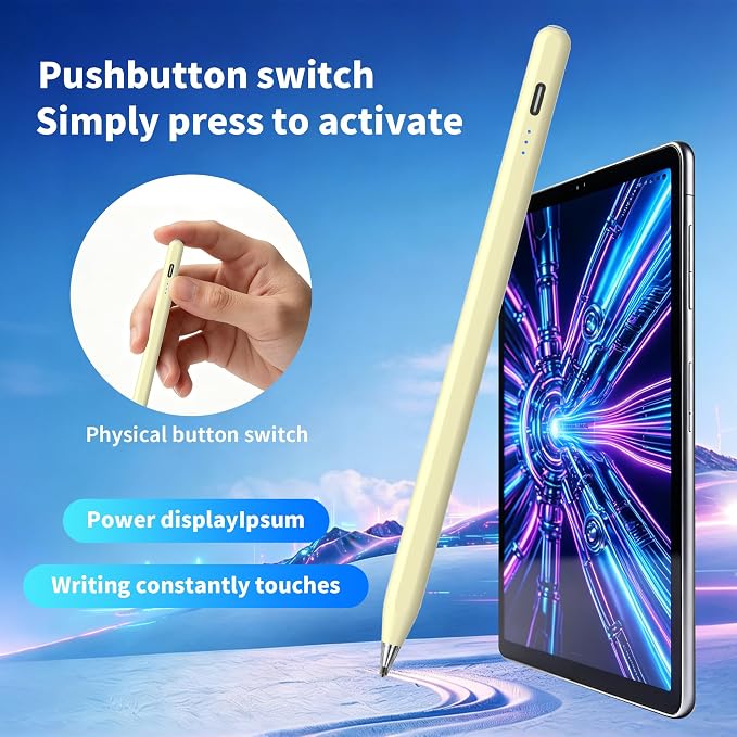 Galaxy Tab A11+ Stylus Pen for Samsung Table A11/A9+/A9 Drawing Stylus for Android Tablets Precise Writing PencilFast ChargingAuto SleepButton on/Off (Black)