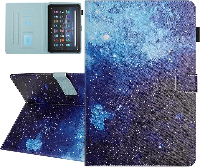Universal Case for 10 Inch Tablet Multi-Angle Viewing Stand Case for 9.5-10.5 Inch Tablet Premium PU Leather Folding Stand Cover with Pen Holder &amp Multiple Angles Stand - Beach