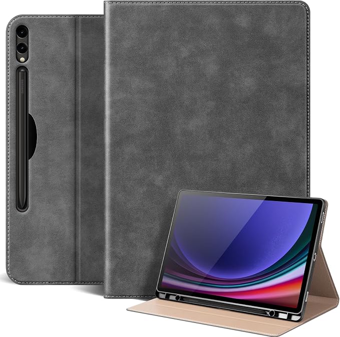 Case for Samsung Galaxy Tab S10 Lite/S10 FE/S9 FE/S9 10.9/11 | Microfiber Leather Protective Cover with S Pen HolderSmart Folio Auto Sleep/WakeAdjustable StandShockproofSlimBlack