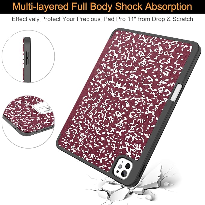 Soke Case for iPad Pro 11 Inch (M5 2025/M4 2024) - Book Black | Built-in Apple Pencil Slot Auto Sleep/Wake Lightweight Protective Cover