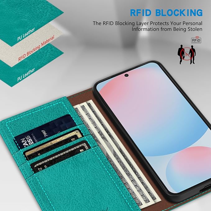 ZZXX for Samsung Galaxy S25 Wallet Case with [RFID Blocking] Card Slot Stand Strong Magnetic Leather Flip Fold Protective Phone Case for Samsung Galaxy S25 Case Wallet(Black-6.2 inch)