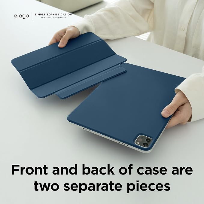elago Case for iPad Air 11(M4 M3 M2) 5th 4th / Pro 11(1st) - iPad Case with Magnetic Attachment to Metal Compatible with Apple Pencil and elago’s Pencil case (Blue)