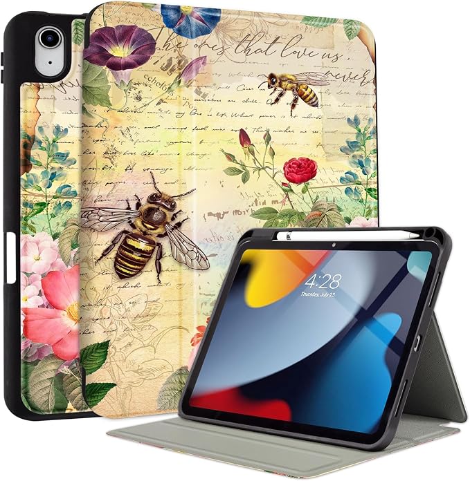 Vimorco Christmas Case for iPad (A16) 11th/10th Gen 11/10.9 inchAntlers | Multi-Angle Viewing Protective Folio Stand Shockproof CoverPencil HolderSupport Touch IDAuto Wake/SleepEssential Gift