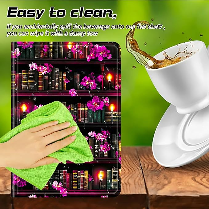 for Walmart Onn 10.1 2024 Onn 10.1 Gen 4 Universal Tablet Case 360 Degree Rotating Kickstand Protective Stand Case with Multiple Viewing PU Leather Shell Case Black Book Cat