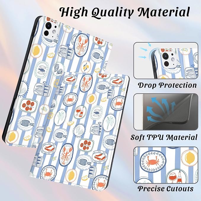 Cute Maple Bear Case for 10.2 iPad 2019/2020/2021(7th/8th/9th Gen) with Pencil Holder Auto Wake/Sleep Leather Soft TPU Back Cover for Women Girls