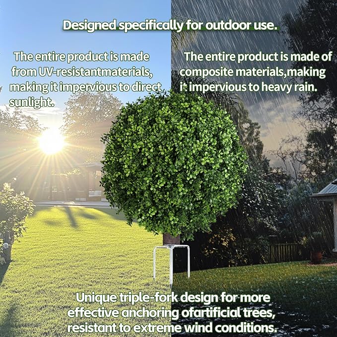QIANYUN Artificial Boxwood Ball Bush-30inch Faux Boxwood Decorative Balls for Backyard, Balcony,Garden, Wedding and Home Décor (2, 30inch)