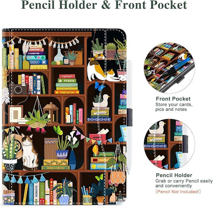 Vimorco for iPad 9th/8th/7th Generation Case 10.2-inch Pencil Holder/Pocket | for iPad Air 3rd Generation Case 10.5-inch for iPad Pro 10.5 Inch Cases Hand Strap Adjustable Angle Beach Path Scenery