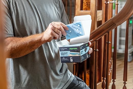 Festool 578811 Granat Profile 3x4 (80x133 mm) Profile Sanding Sheet Set – 10 Pack | Flexible Foam Abrasive for Contours, Moldings & Curved Surfaces | Hook & Loop, Mixed Grits, 1/2" Foam Backing