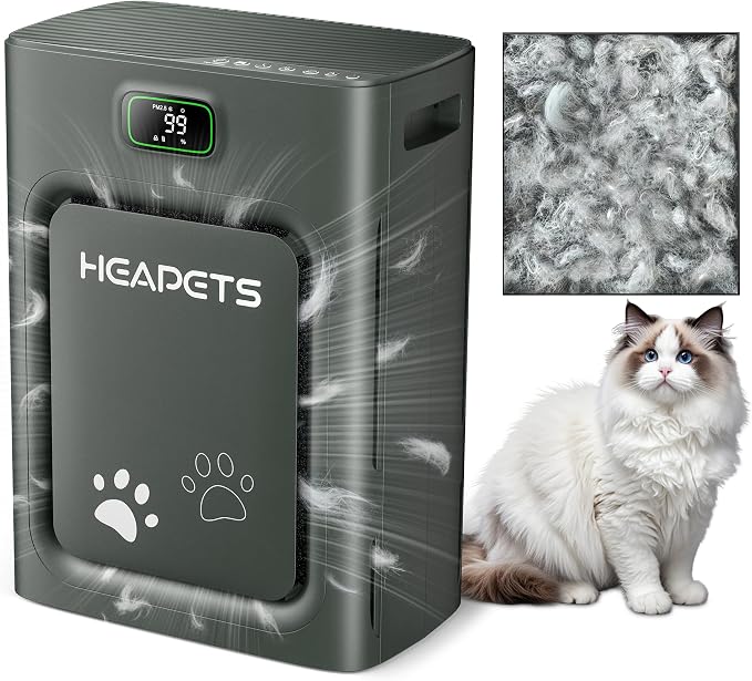 Pet Air Purifier for Home Large Room 2500 sq ft, H13 HEPA Washable Double-Sided