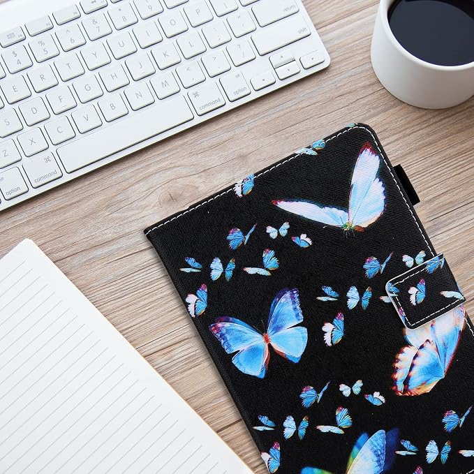 Dteck for iPad A16/10th Generation 10.9 Inch 2022 Case with Pencil HolderPremium PU Leather Folio Multiple Viewing Angles Stand Cover Auto Wake/Sleep Protective Tablet Cases for Women MenBookshelf